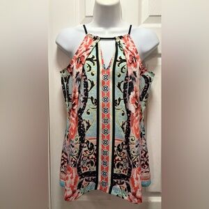 New York & Company Multicolor Floral Tank Top